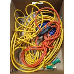 LOT OF OUTDOOR & INDOOR EXTENSION CORDS