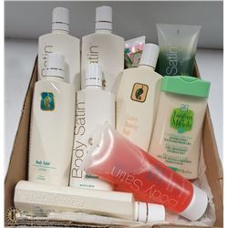 FLAT OF ASSORTED BODY LOTIONS, SHOWER GELS &