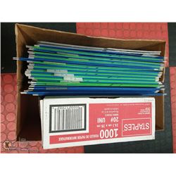 BOX OF LEGAL SIZE HANGING FOLDERS & NEW FILE