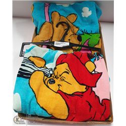PAIR OF WINNIE THE POOH NEW BEACH TOWELS