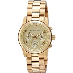NEW MICHAEL KORS GOLD TONE TRIPLE CHRONO MSRP $320