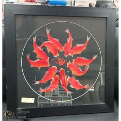 KOI FISH FRAMED STITCHED PICTURE
