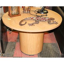 NEW ROUND WOOD TONE TABLE 42 X 30