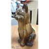 Image 1 : LARGE HEAVY POTTERY CAT VARIOUS BROWNS GLAZED,