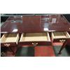 Image 3 : CHERRY WOOD 3 DRAWER DESK, QUEEN ANNE STYLE