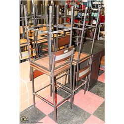 LOT OF 4 WOOD AND METAL BAR STOOLS