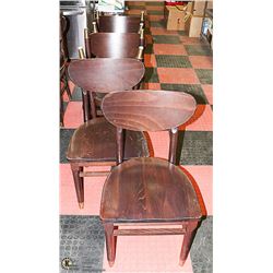 LOT OF 6 HEAVY DUTY WOOD CHAIRS