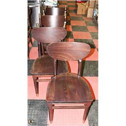 LOT OF 6 HEAVY DUTY WOOD CHAIRS