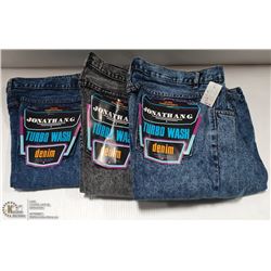 3 PAIR OF NEW JONATHAN G. JEANS - SIZE 34 X 34