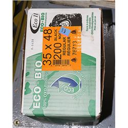 CASE OF 200 - 35 X 48 REGULAR BLACK GARBAGE BAGS