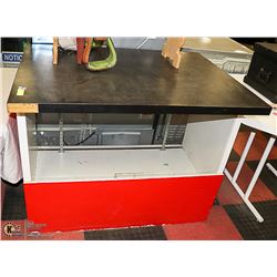 BLACK AND RED SHOWCASE 44 X 33 X 36 -  AS IS