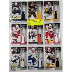 SHEET OF 9 NHL JERSEY INSERT CARDS