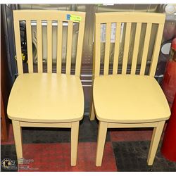 LOT OF 2 YELLOW CHILDRENS CHAIRS