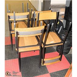 LOT OF 8 WOOD AND METAL CHAIRS