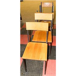 LOT OF 6 WOOD AND METAL CHAIRS