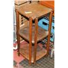 Image 1 : MISSION OAK 3 TIER END TABLE 12 X 12 X 28
