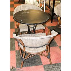 METAL PATIO TABLE WITH 2 ARM CHAIRS