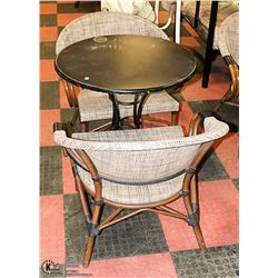 METAL PATIO TABLE WITH 2 ARM CHAIRS