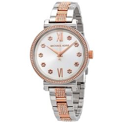 NEW MICHAEL KORS SOFIE SILVER DIAL 2-TONE MSRP$379