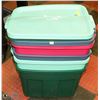 Image 1 : LOT OF 4 ROUGHNECK RUBBERMAID TOTES