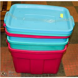 LOT OF 3 ROUGHNECK RUBBERMAID TOTES