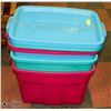 Image 1 : LOT OF 3 ROUGHNECK RUBBERMAID TOTES