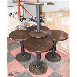 LOT OF 5 HEAVY METAL AND WOOD ROUND COMMERCIAL