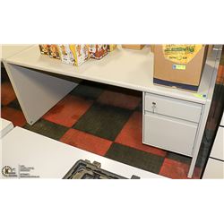 DESK WITH LOCKING DRAWER AND KEYS. 65" X 30" X 31"