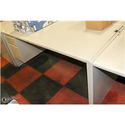 DESK WITH DRAWERS (DRAWERS ARE LOCKED) NO KEYS.