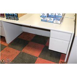 DESK WITH DRAWERS AND KEYS. 65" X 30" X 31".