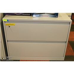 2 DRAWER FILING CABINET-WITH KEYS 36" X 18" X 28".