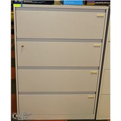 4 DRAWER FILING CABINET WITH KEYS, 36 X 18 X 52