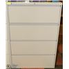 Image 1 : 4 DRAWER FILING CABINET NO KEYS, 36 X 18 X 52