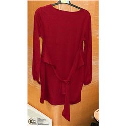 WOMEN'S BURGUNDY SIZE LARGE LONG SLEEVE WRAP