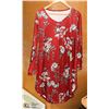 Image 1 : WOMEN'S SIZE LARGE FLORAL BURGUNDY LONG SLEEVE