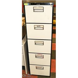 5 DRAWER FILING CABINET WITH KEYS, 18 X 29 X 58