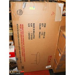 OVAL SHAPED WALNUT TABLE. UNKNOWN DIMENSIONS