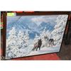 Image 1 : SNOWY WOLVES PICTURE IN FRAME 22" X 16"
