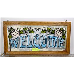 WELCOME STAINED GLASS SIGN