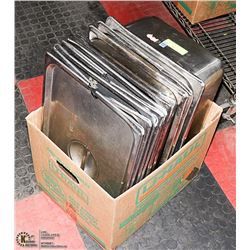 6 FULL SIZE 6'' STEAM TABLE PANS W/ 6 LIDS