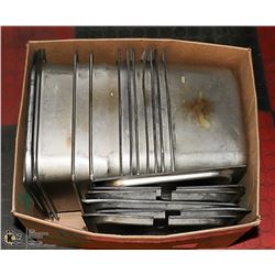 12 -  1/2 SIZE 6'' STEAM TABLE PANS W/ 6 LIDS
