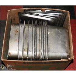 12 -  1/2 SIZE 6'' STEAM TABLE PANS W/ 6 LIDS