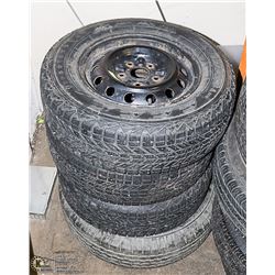 4 TIRES WITH RIMS - 3PCS 195/70/R14 M+S AND
