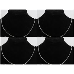 LOT OF 4 NEW 22" SILVER PLATED CHAINS