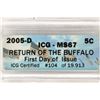 Image 3 : 2005-D BISON ICG MS67 1ST DAY ISSUE