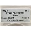 Image 3 : 1972-S IKE SILVER DOLLAR PCGS PR69 DCAM