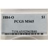 Image 3 : 1884-O MORGAN SILVER DOLLAR PCGS MS65