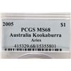 Image 3 : 2005 AUSTRALIA KOOKABURRA 1 OZ SILVER DOLLAR