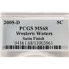 Image 3 : 2005-D WESTERN WATERS NICKEL PCGS MS68