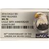 Image 3 : 2016 AMERICAN SILVER EAGLE NGC MS70 1ST RELEASES